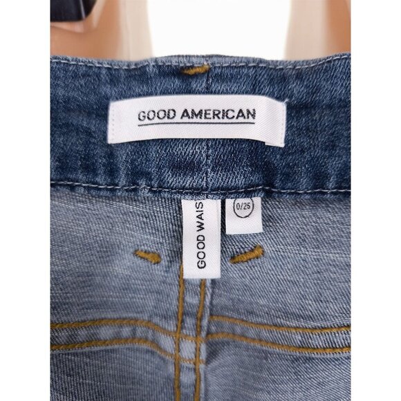 Good American Good Waist High Waist Ripped Skinny Jeans Size 25 0 XS Blue - Picture 9 of 10